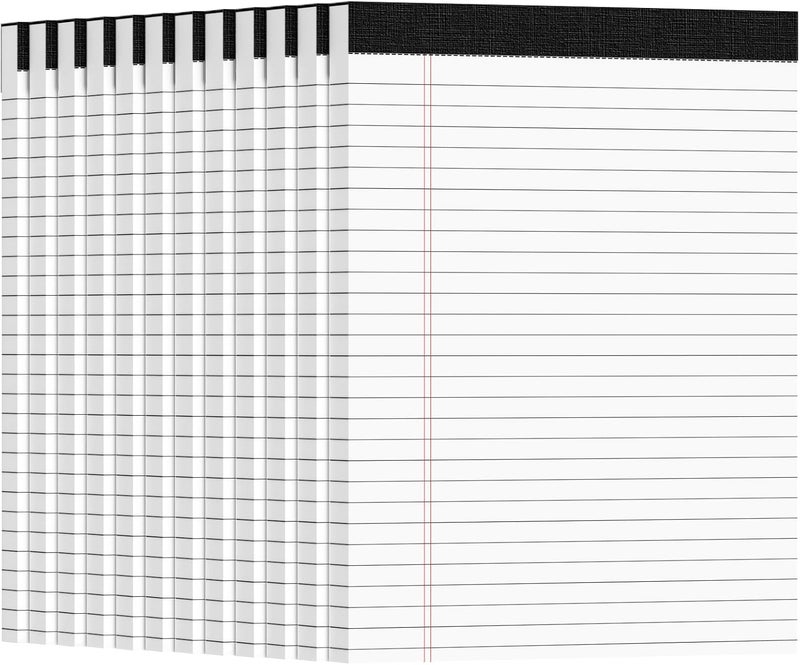 Ciphyfee 12pcs Legal Pads 8.5 x 11, 50 Sheets/Pack, Notepads 8.5 x 11 Inch, White Note Pads Clear Print Writing Pads of Paper, Memo Pads , Perforate Legal Notepads Paper , Wide Ruled Lined with Sturdy Back - Image 1